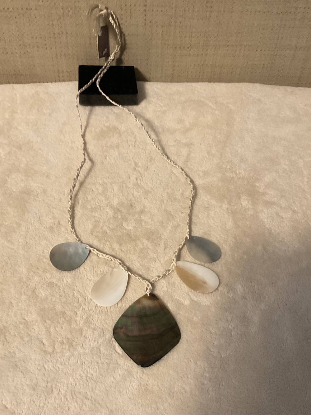 J. Jill Neutral Shell and Iridescent Pendant Necklace